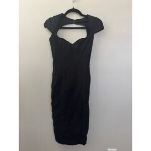 ASOS Midi Dress w/Sweetheart Neckline and Keyhole Back in Black SZ 0